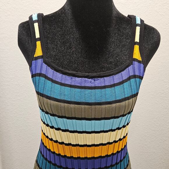Solid & Striped Ribbed Tank Midi Dress Women’s M Multicolor Striped Beach Resort - Picture 5 of 16